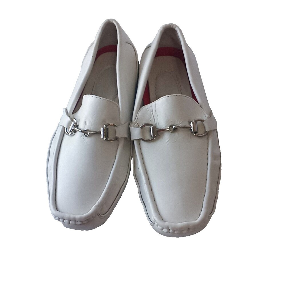 Goodfellas Boys White Driving Moc Loafers Dress Shoes Toddler Size 4 - Picture 7 of 16